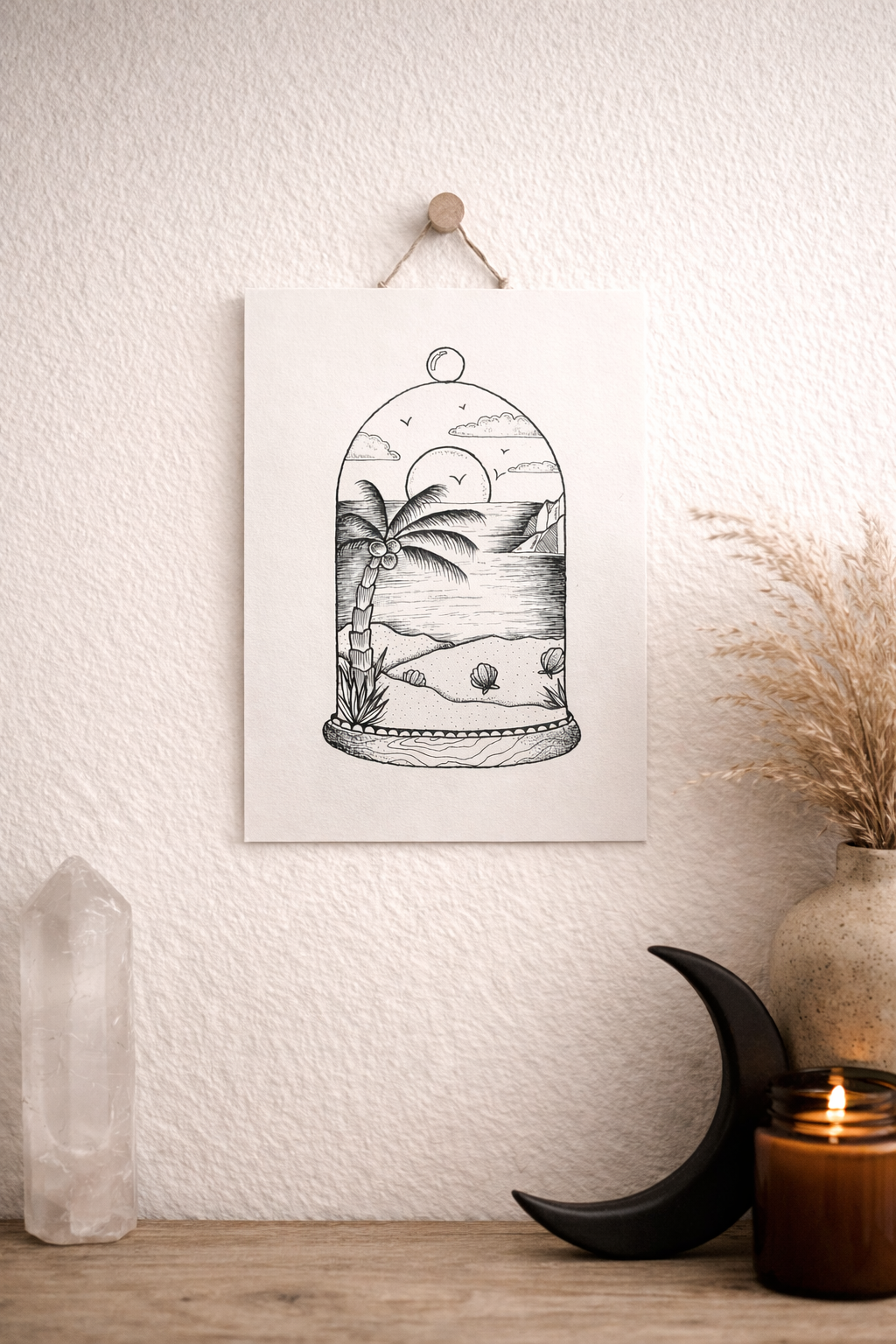 Island Glass Jar Limited Art Print (Defect Prints)